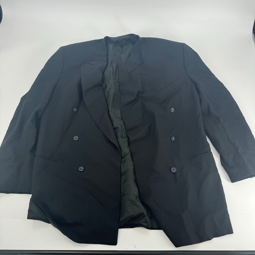 Canali Proposta‎ Men's Black 100% Wool Double Breasted Blazer Jacket